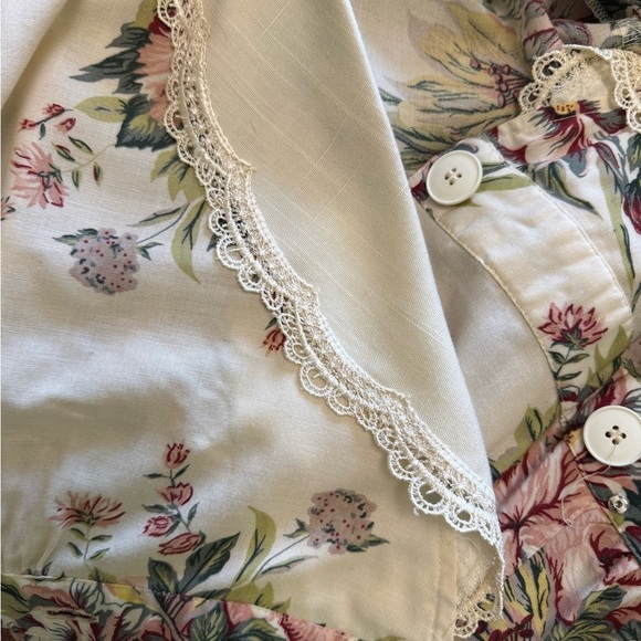 Vintage cottagecore Ambria Floral faux wrap, maxi  Dress with lace collar size 8 - Picture 11 of 11
